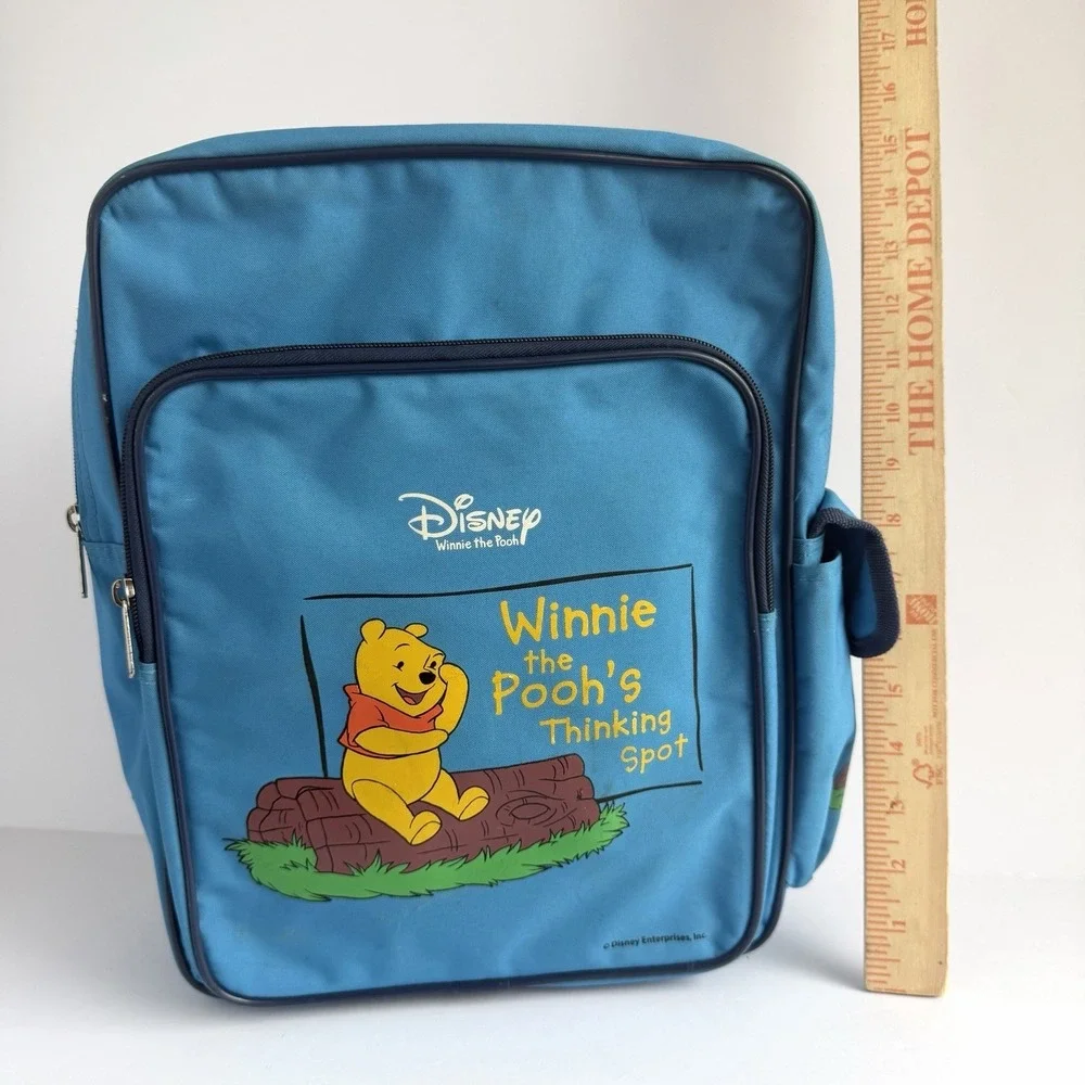 VTG 1990s Disney Pooh Backpack Kids Weekend Diaper Bag Thinking Spot Blue